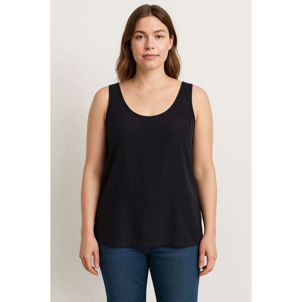 Eileen Fisher 100% Silk Tank Top – Black | Size S